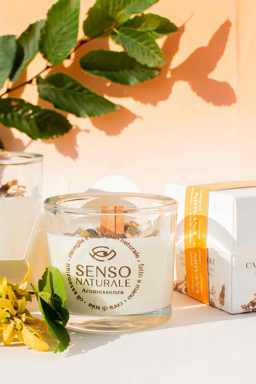 Senso Naturale Aromatherapy 100% Soy Wax Candle & Wooden Wick, NIRVANA 5oz