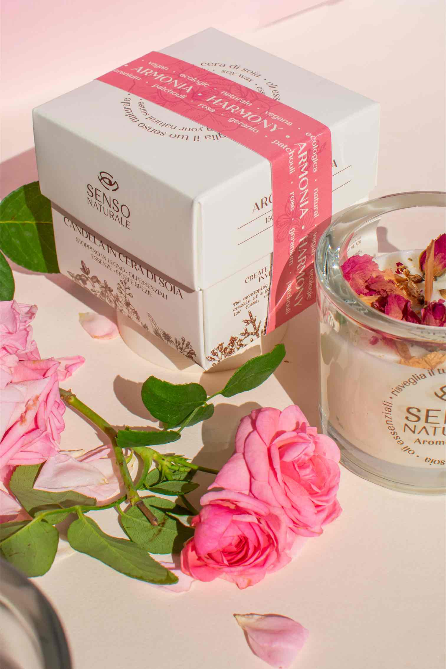 Senso Naturale Aromatherapy 100% Soy Wax Candle & Wooden Wick, Harmony 5oz