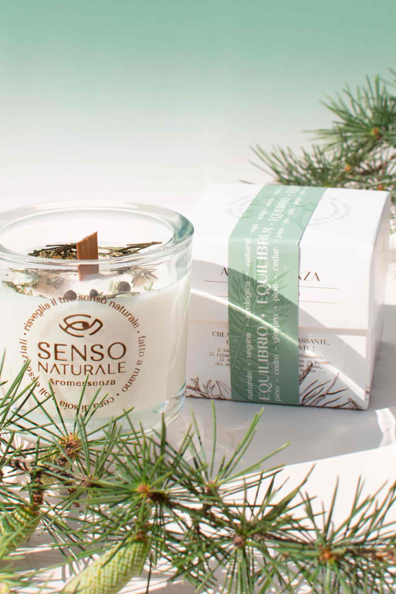 Senso Naturale Aromatherapy 100% Soy Wax Candle & Wooden Wick, Balance 5oz