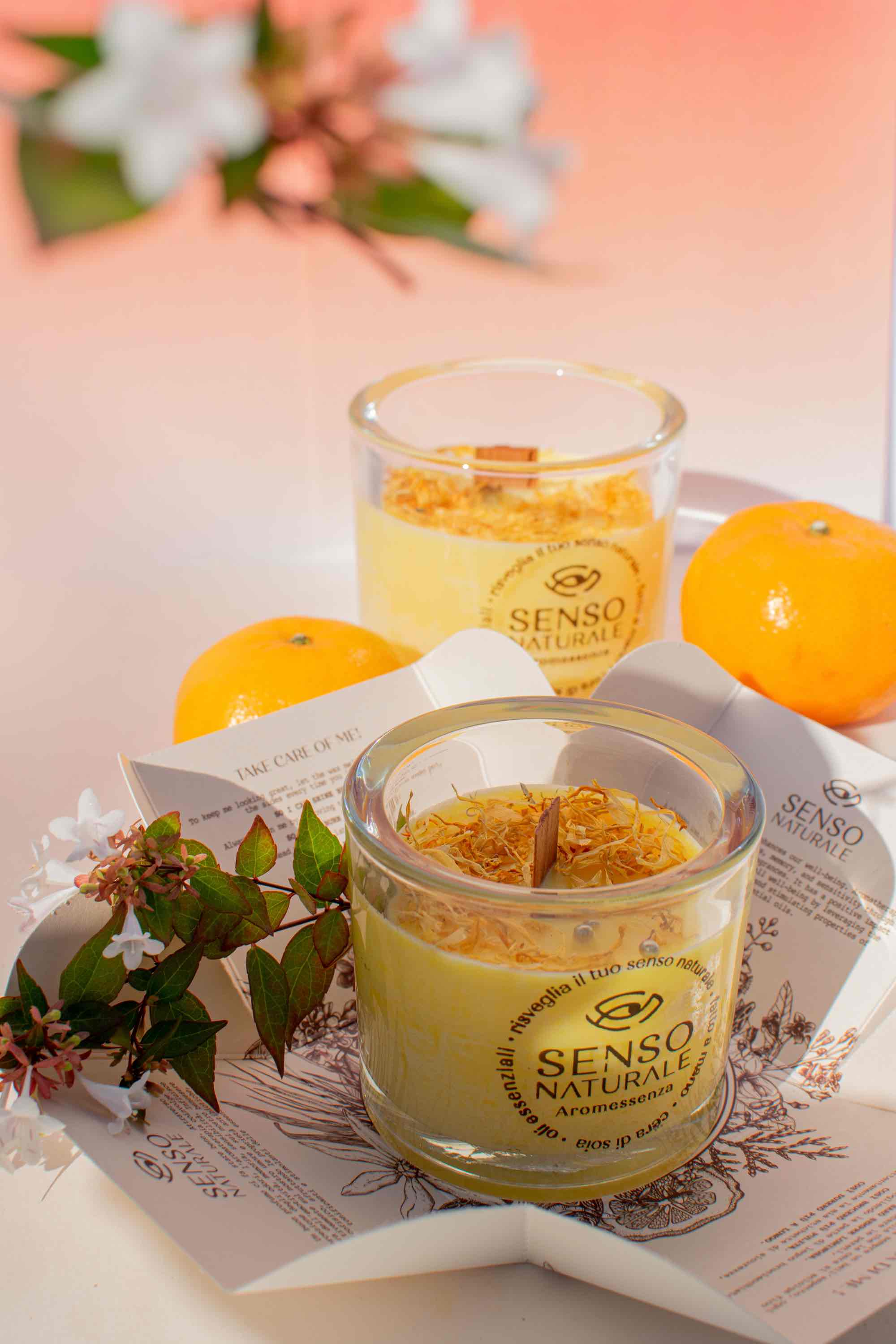 Senso Naturale Aromatherapy 100% Soy Wax Candle & Wooden Wick, Vanilla & Tangerine 5oz (Copy)