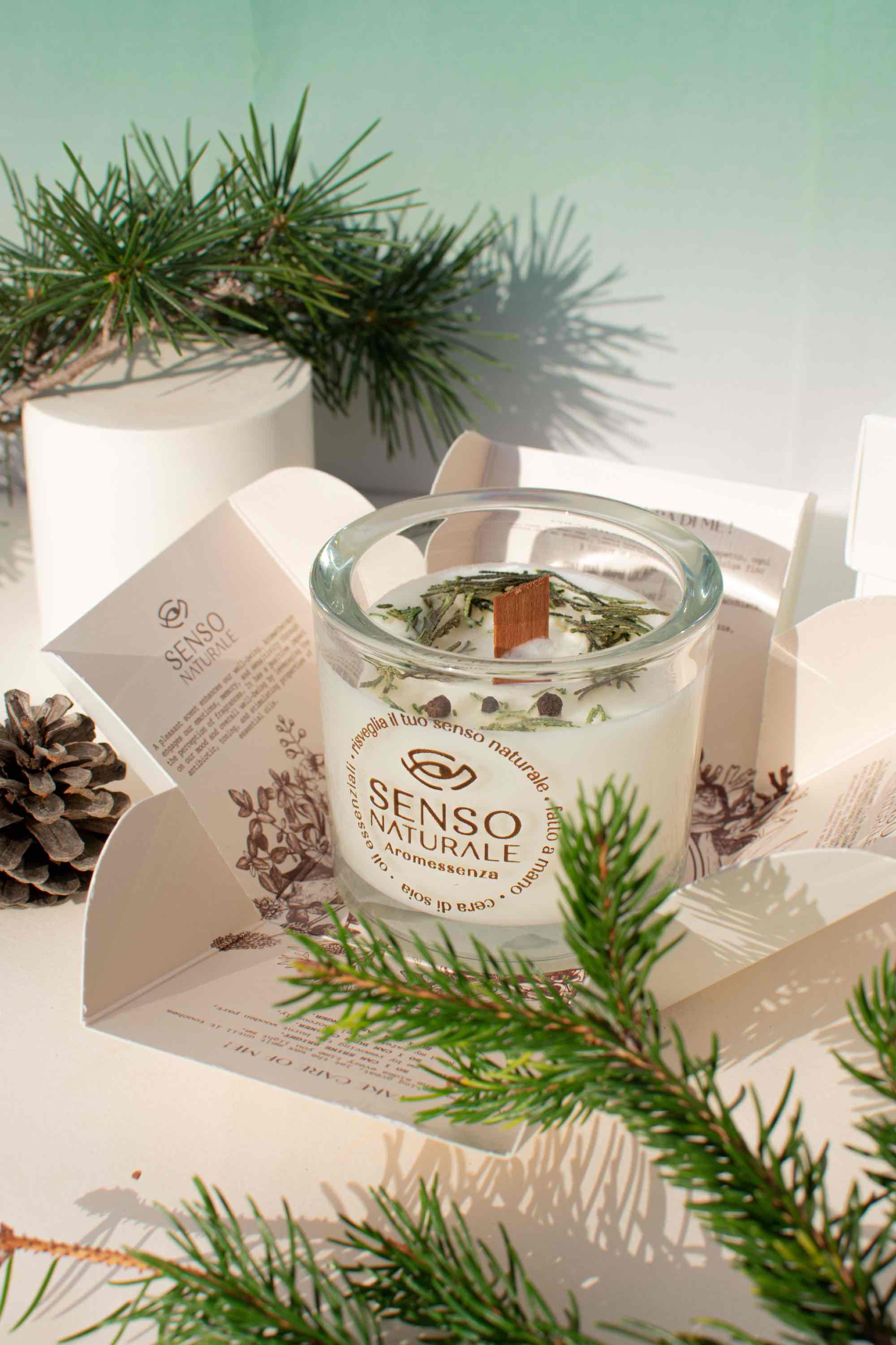 Senso Naturale Aromatherapy 100% Soy Wax Candle & Wooden Wick, Balance 5oz