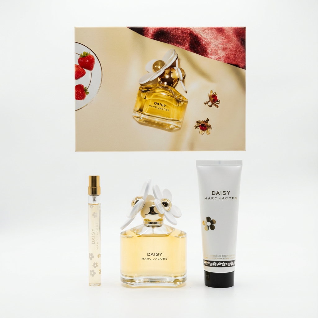 Marc Jacobs Daisy 3 Piece Gift Set: Eau de Toilette 100ml - Body Lotion 75ml - Eau de Toilette 10ml