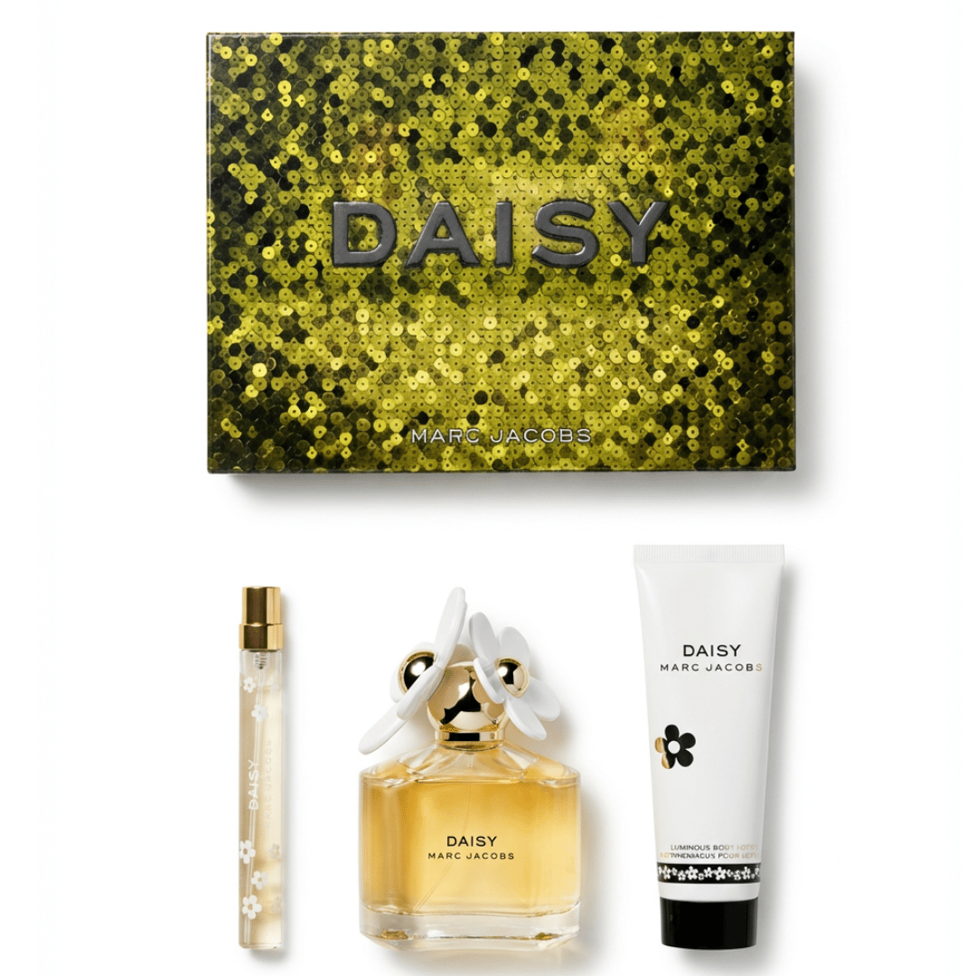 Marc Jacobs Daisy 3 Piece Gift Set: Eau de Toilette 100ml - Body Lotion 75ml - Eau de Toilette 10ml
