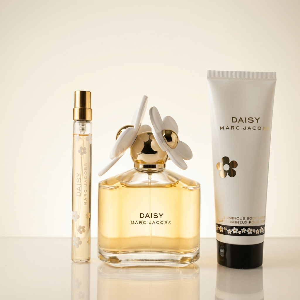 Marc Jacobs Daisy 3 Piece Gift Set: Eau de Toilette 100ml - Body Lotion 75ml - Eau de Toilette 10ml