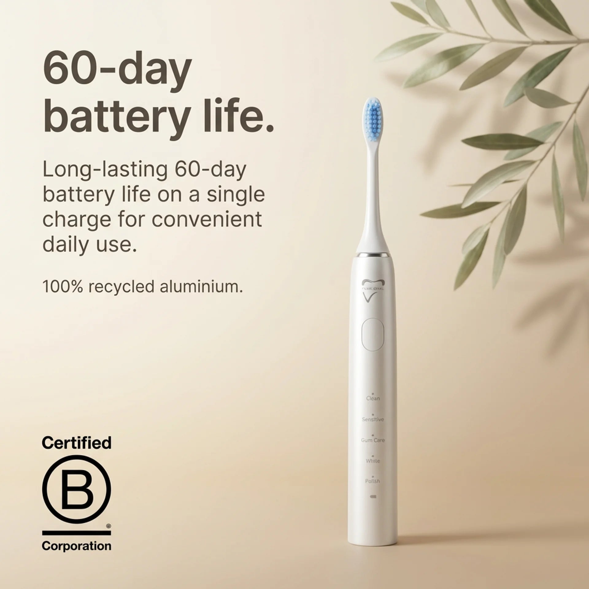 Pure Oral Sonic Toothbrush White