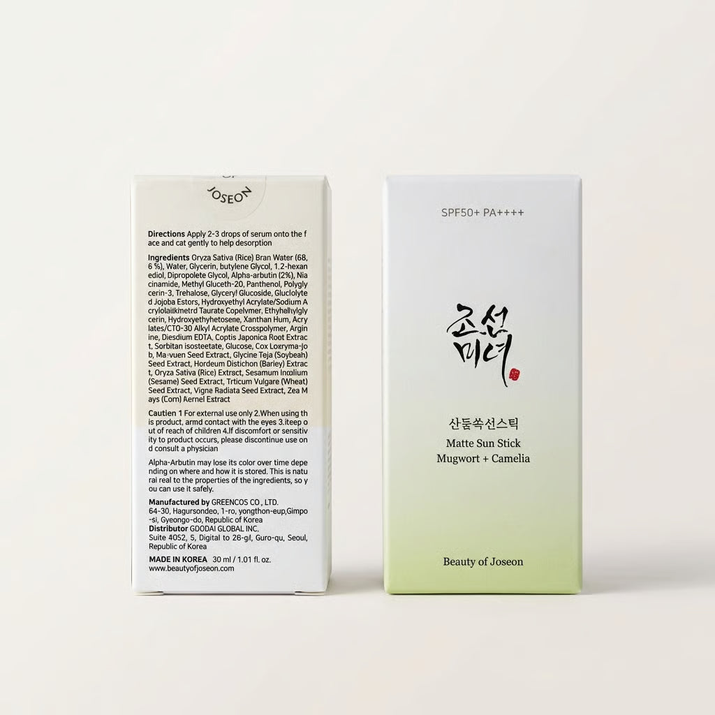 Beauty of Joseon Matte Sun Stick: Mugwort + Camelia (SPF 50+ PA++++)